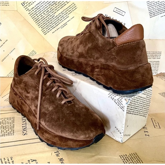 Free People Kai Platform Sneaker Brown Suede Lace Up - Picture 8 of 8